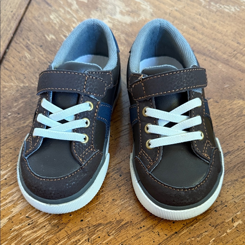 Brown Kids Shoes with Velcro Strap See Kai Run